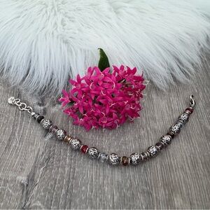 ❤️ BRIGHTON Multi Color & Silver Beaded Long Adjustable Bracelet